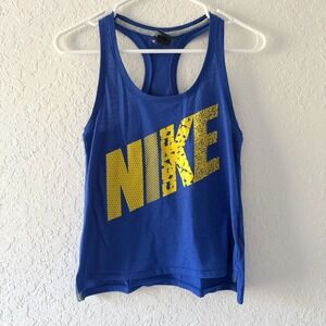 Nike Blue Tank Top with Yellow Logo